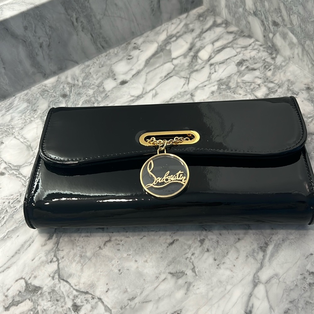 Christian Louboutin Black Patent Clutch